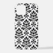Feuille Damask LG Pattern Zwart op Wit iPhone Hoesje (Achterkant)
