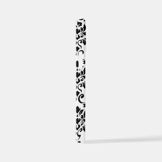 Feuille Damask LG Pattern Zwart op Wit iPhone Hoesje (Rechterkant)