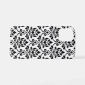 Feuille Damask LG Pattern Zwart op Wit iPhone Hoesje (Achterkant horizontaal)