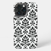 Feuille Damask LG Pattern Zwart op Wit iPhone Hoesje (Achterkant)