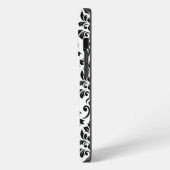 Feuille Damask LG Pattern Zwart op Wit iPhone Hoesje (Linkerkant)