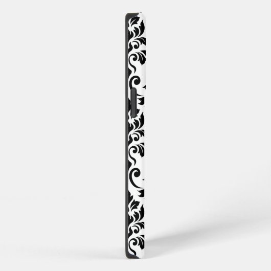 Feuille Damask LG Pattern Zwart op Wit iPhone Hoesje (Rechterkant)