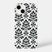 Feuille Damask LG Pattern Zwart op Wit iPhone Hoesje (Achterkant)