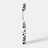 Feuille Damask LG Pattern Zwart op Wit iPhone Hoesje (Linkerkant)