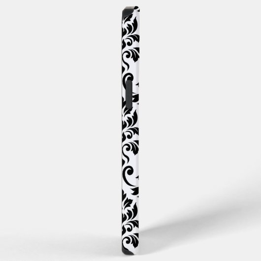 Feuille Damask LG Pattern Zwart op Wit iPhone Hoesje (Rechterkant)