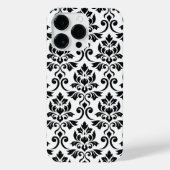 Feuille Damask LG Pattern Zwart op Wit iPhone Hoesje (Achterkant)