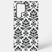 Feuille Damask LG Pattern Zwart op Wit Samsung Galaxy Hoesje (Achterkant)