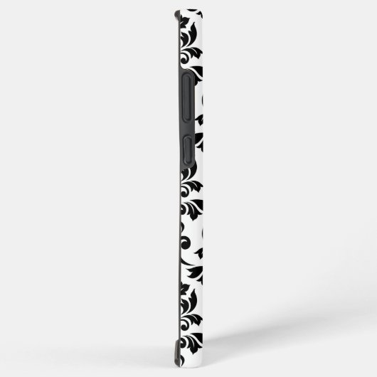 Feuille Damask LG Pattern Zwart op Wit Samsung Galaxy Hoesje (Rechterkant)