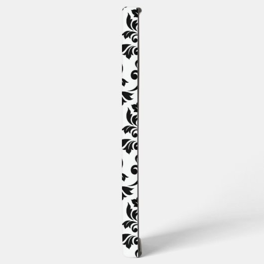 Feuille Damask LG Pattern Zwart op Wit Samsung Galaxy Hoesje (Linkerkant)