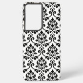 Feuille Damask LG Pattern Zwart op Wit Samsung Galaxy Hoesje (Achterkant)