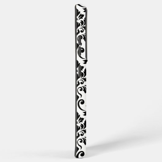 Feuille Damask LG Pattern Zwart op Wit Samsung Galaxy Hoesje (Rechterkant)