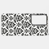 Feuille Damask LG Pattern Zwart op Wit Samsung Galaxy Hoesje (Linkerkant)