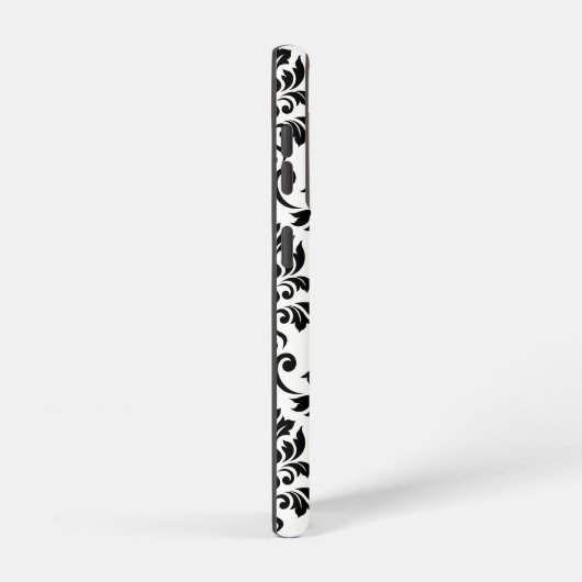 Feuille Damask LG Pattern Zwart op Wit Samsung Galaxy Hoesje (Rechterkant)