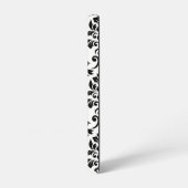 Feuille Damask LG Pattern Zwart op Wit Samsung Galaxy Hoesje (Linkerkant)