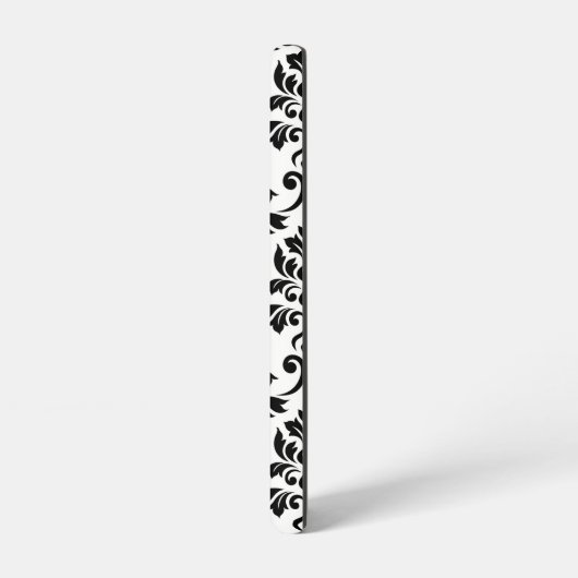 Feuille Damask LG Pattern Zwart op Wit Samsung Galaxy Hoesje (Linkerkant)