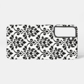 Feuille Damask LG Pattern Zwart op Wit Samsung Galaxy Hoesje (Achterkant horizontaal)