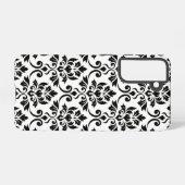 Feuille Damask LG Pattern Zwart op Wit Samsung Galaxy Hoesje (Achterkant horizontaal)