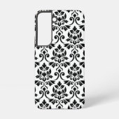 Feuille Damask LG Pattern Zwart op Wit Samsung Galaxy Hoesje (Achterkant)