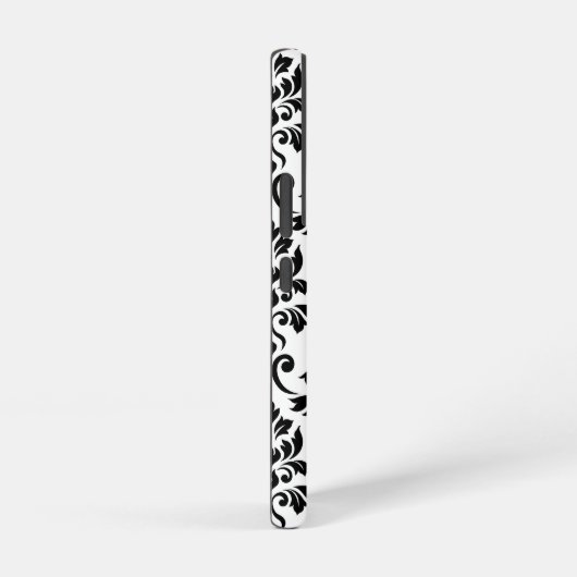 Feuille Damask LG Pattern Zwart op Wit Samsung Galaxy Hoesje (Rechterkant)