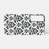 Feuille Damask LG Pattern Zwart op Wit Samsung Galaxy Hoesje (Achterkant horizontaal)