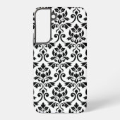 Feuille Damask LG Pattern Zwart op Wit Samsung Galaxy Hoesje (Achterkant)