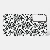 Feuille Damask LG Pattern Zwart op Wit Samsung Galaxy Hoesje (Achterkant horizontaal)
