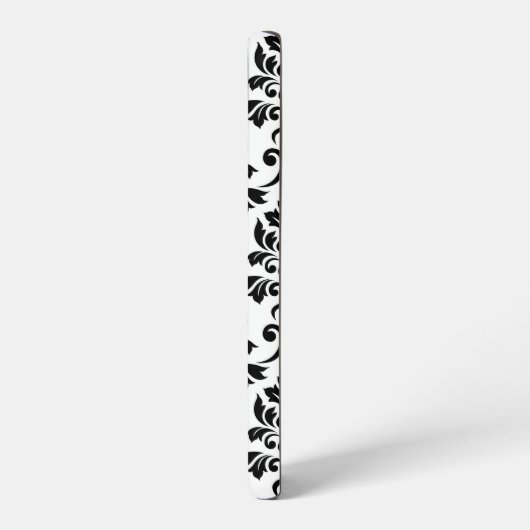 Feuille Damask LG Pattern Zwart op Wit Samsung Galaxy Hoesje (Linkerkant)