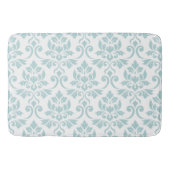 Feuille Damask Patroon Ei Blauw op Wit Badmat (Voorkant)