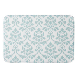 Feuille Damask Patroon Ei Blauw op Wit Badmat