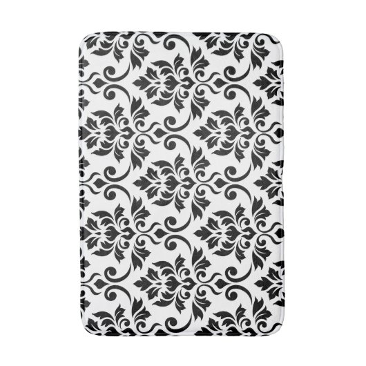 Feuille Damask Pattern Black Badmat (Voorkant Verticaal)