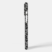 Feuille Damask Pattern Black op Grey Case-Mate iPhone Case (Achterkant / Links)