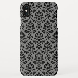 Feuille Damask Pattern Black op Grey Case-Mate iPhone Case