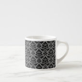 Feuille Damask Pattern Black op Grey Espresso Kop (Rechts)