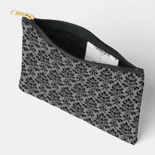 Feuille Damask Pattern Black op Grey Etui