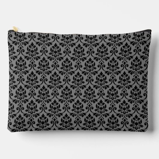 Feuille Damask Pattern Black op Grey Etui (Voorkant)