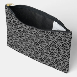 Feuille Damask Pattern Black op Grey Etui