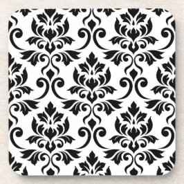 Feuille Damask Pattern Black op White Bier Onderzetter