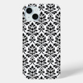 Feuille Damask Pattern Black op White Case-Mate iPhone Case (Achterkant)