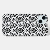 Feuille Damask Pattern Black op White Case-Mate iPhone Case (Achterkant (horizontaal))