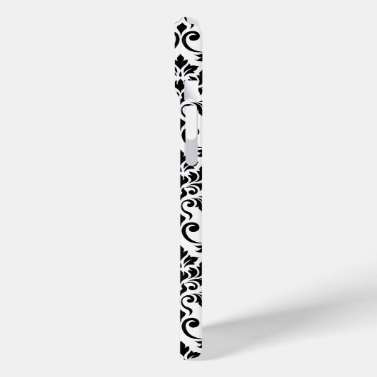 Feuille Damask Pattern Black op White Case-Mate iPhone Case (Achterkant / Links)