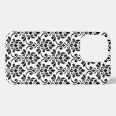 Feuille Damask Pattern Black op White iPhone Hoesje (Achterkant horizontaal)