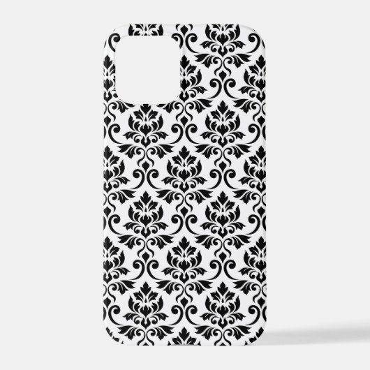 Feuille Damask Pattern Black op White iPhone Hoesje (Achterkant)