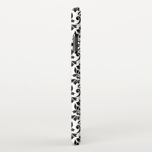 Feuille Damask Pattern Black op White iPhone Hoesje (Rechterkant)