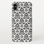 Feuille Damask Pattern Black op White iPhone Hoesje (Achterkant)