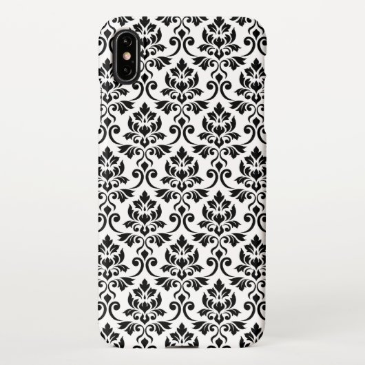 Feuille Damask Pattern Black op White iPhone Hoesje (Achterkant)