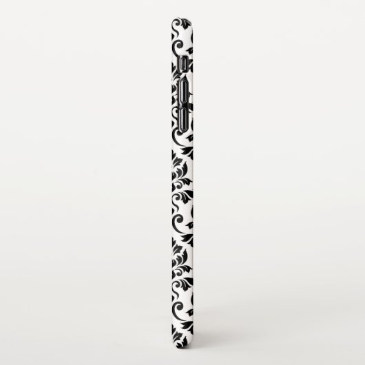 Feuille Damask Pattern Black op White iPhone Hoesje (Linkerkant)