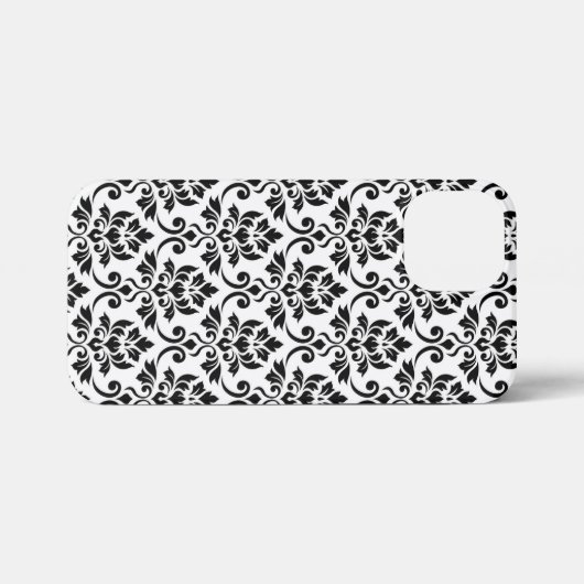 Feuille Damask Pattern Black op White iPhone Hoesje (Achterkant horizontaal)