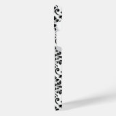 Feuille Damask Pattern Black op White iPhone Hoesje (Linkerkant)