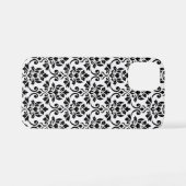 Feuille Damask Pattern Black op White iPhone Hoesje (Achterkant horizontaal)