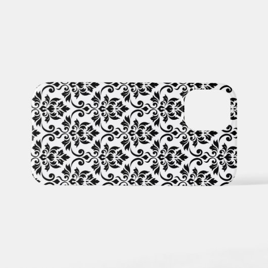 Feuille Damask Pattern Black op White iPhone Hoesje (Achterkant horizontaal)